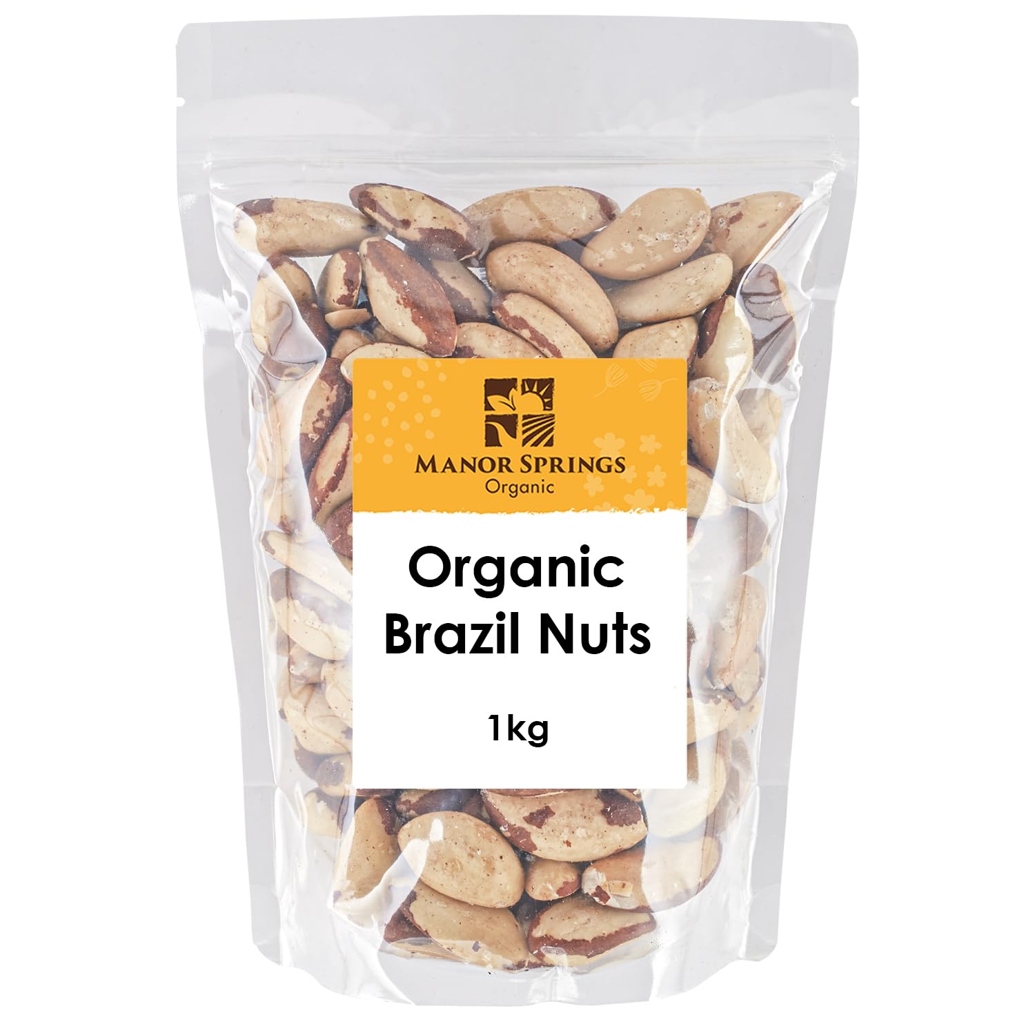 Organic Whole Brazil Nuts 1kg by Manor Springs OrganicSoil AssociationSoil AssociationSoil Association