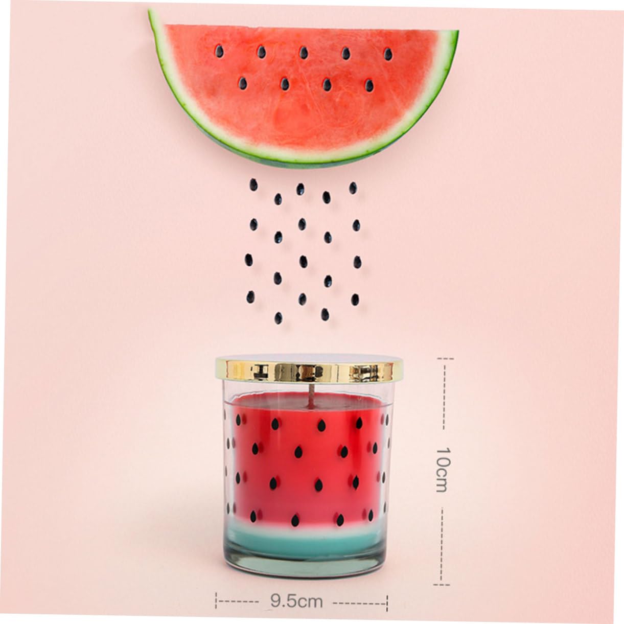 Wassermelonen Duftkerze aus Pflanzenwachs, Rauchfrei, 1 Stück