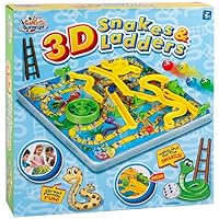 FAHAAM 3D Snakes and Ladders Board Game Kids Toys Traditional Family Toy Snakes and Ladders Card Game for Kids snakes card game Educational Children's game Toys for Boys Girls. (31.5 x 31.5 x 5.5 cm)