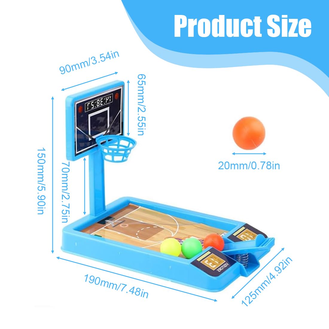 2pcs Mini Finger Spielzeug Basketball, Finger Basketball Flipper, Desktop Basketballspiel für Kinder und Erwachsene, Basketball Desktop Spielzeug