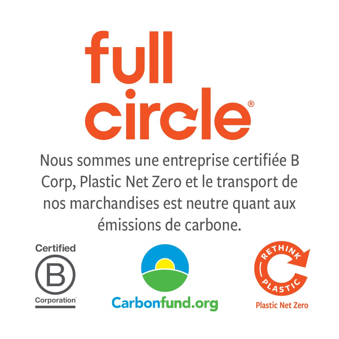 Full Circle The Ring Brosse à Légumes et Fruits Nettoyage Doux Poils Recyclés Fibres Végétales Manche Ergonomique sans BPA