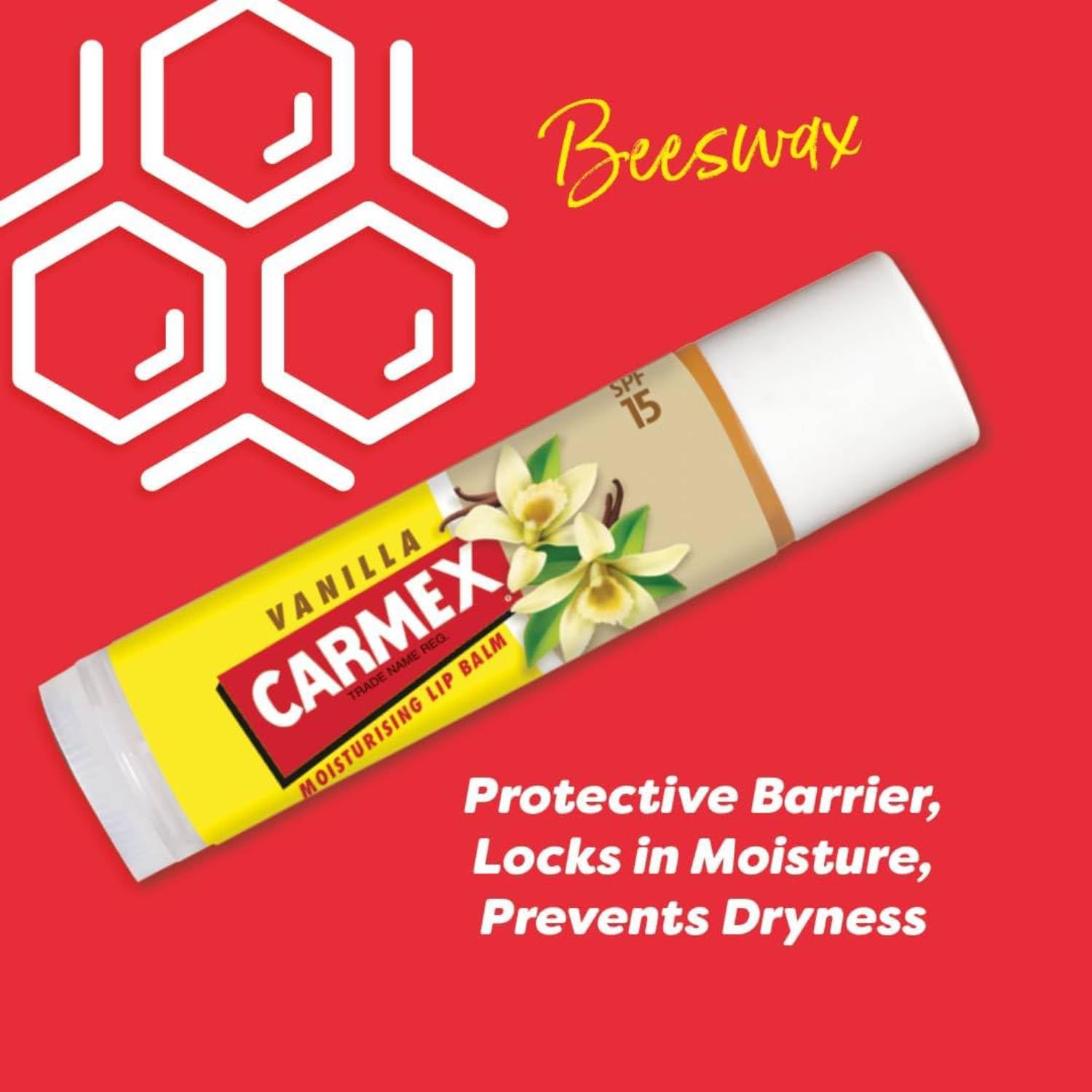 Carmex Vanille Lippenbalsam extra feuchtigkeitsspendend LSF 15 12 Einheiten
