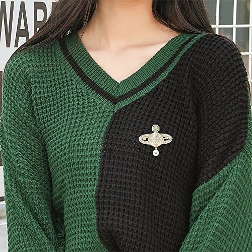 Image of Satellite Brooch Pin Corsage, Sweater Dress Shawl Classy Jewelry Accessory Decor for Wedding Birthday Party Christmas Gift, Gold (Style 1)
