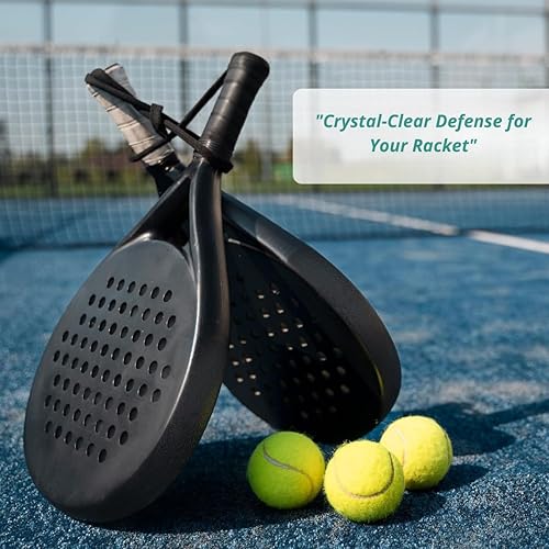 Miniatura 6 de Protector transparente para raqueta de pádel fabricado en España + adhesivo troquelado gratis, cinta de marco rugosa y ligera, fácil de reemplazar,