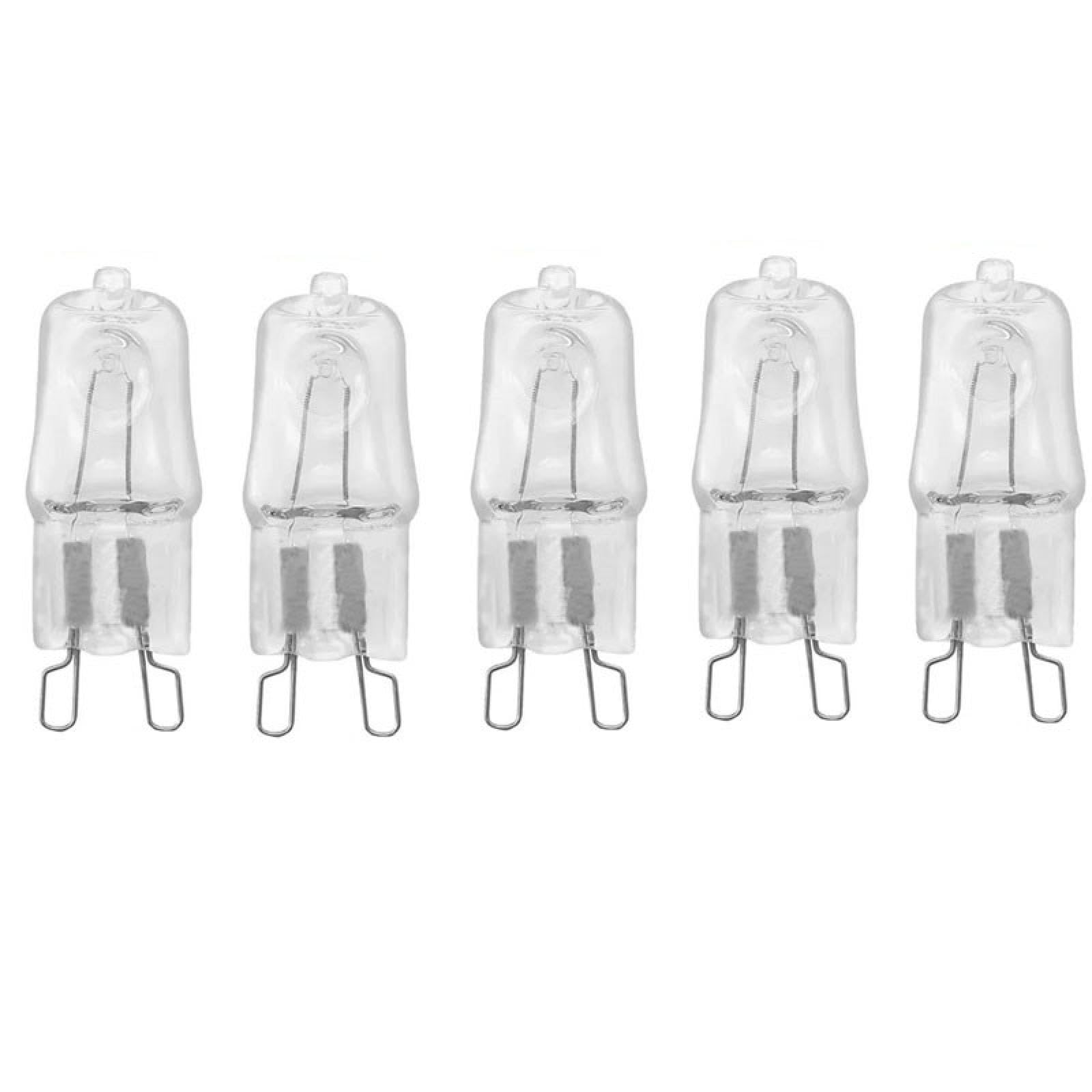 UGEFKMQ G9 Halogen Bulb 60W 230V 40W Capsule Transparent G9 Halogen Lamp 2 Pin Base Replacement Lamp Dimmable Warm White 5Pc 20W
