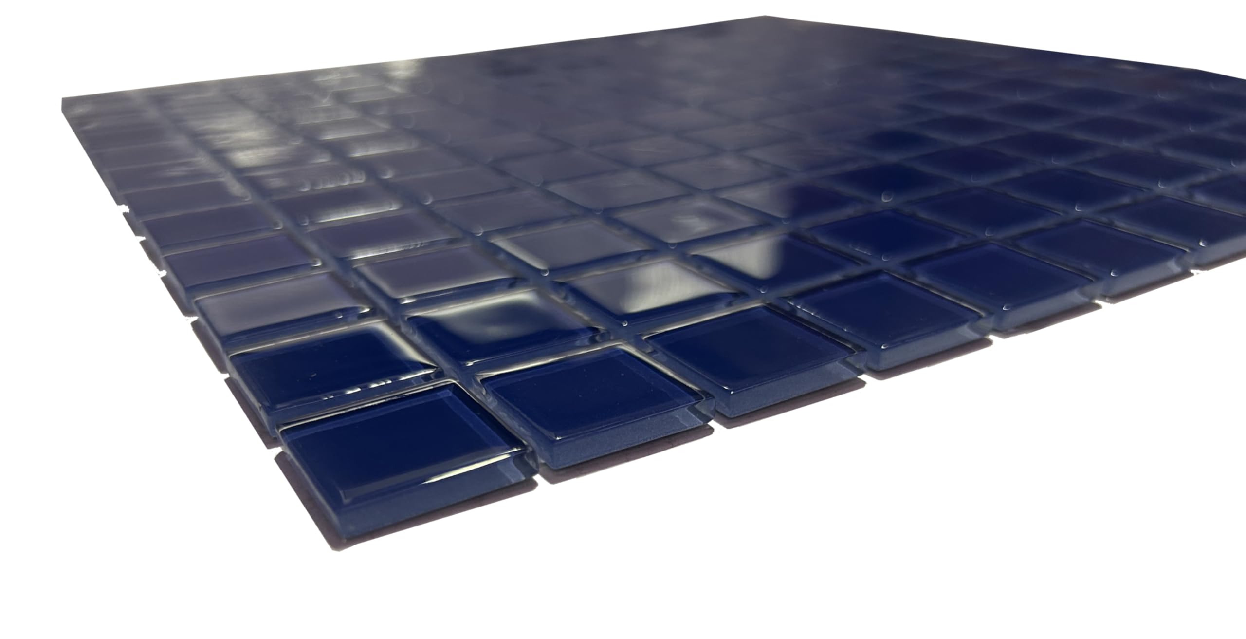 Mosaico de Cristal Templado enmallado de 32x32cm. Azul. No es Gresite