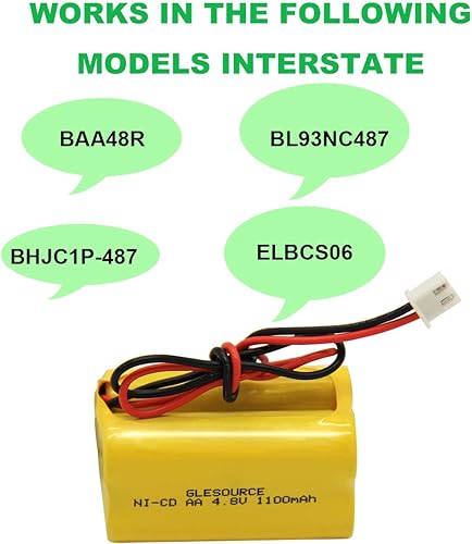 Miniatura 5 de BL93NC487 BL93NC484 BAA48R Ni-Cd 4.8V 1100mAh Señal de salida Luz de emergencia Reemplazo de batería