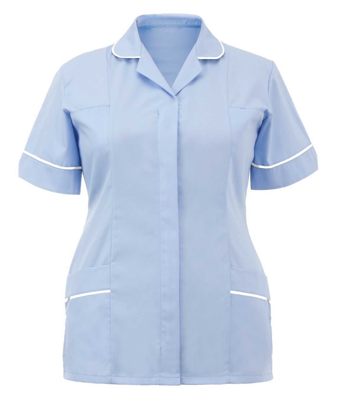 Nurses Tunic Uniform Vet Medical Dental Dentist Healthcare Hospitality Maid House Work Wear Top Uniform (Sky Blue, 20)