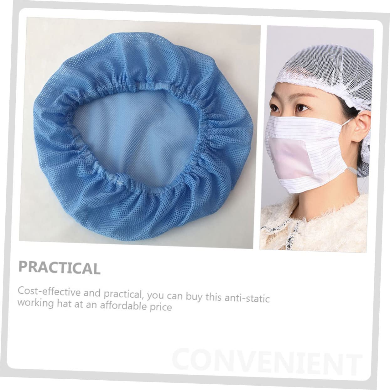 LIFKOME 4 Juegos De Gorros De Chef para Hombre Gorros De Trabajo Estáticos Transpirables De Fábrica De Trabajo Prácticos 6 Unidades X 4