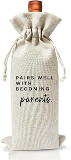 EUFJDKSL New Parents Gift Wine Bag, Promoted to New Parents, Pregnancy Announcement or Baby Announcement Gift, New Dad Mom Gift, Baby Shower or Party Favor Decor