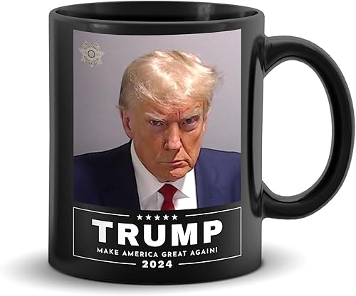 Trump Mugshot Wanted, tazas de café Trump de doble cara con cárcel de Georgia Donald Trump tazas divertidas regalos de fotos, taza de café de