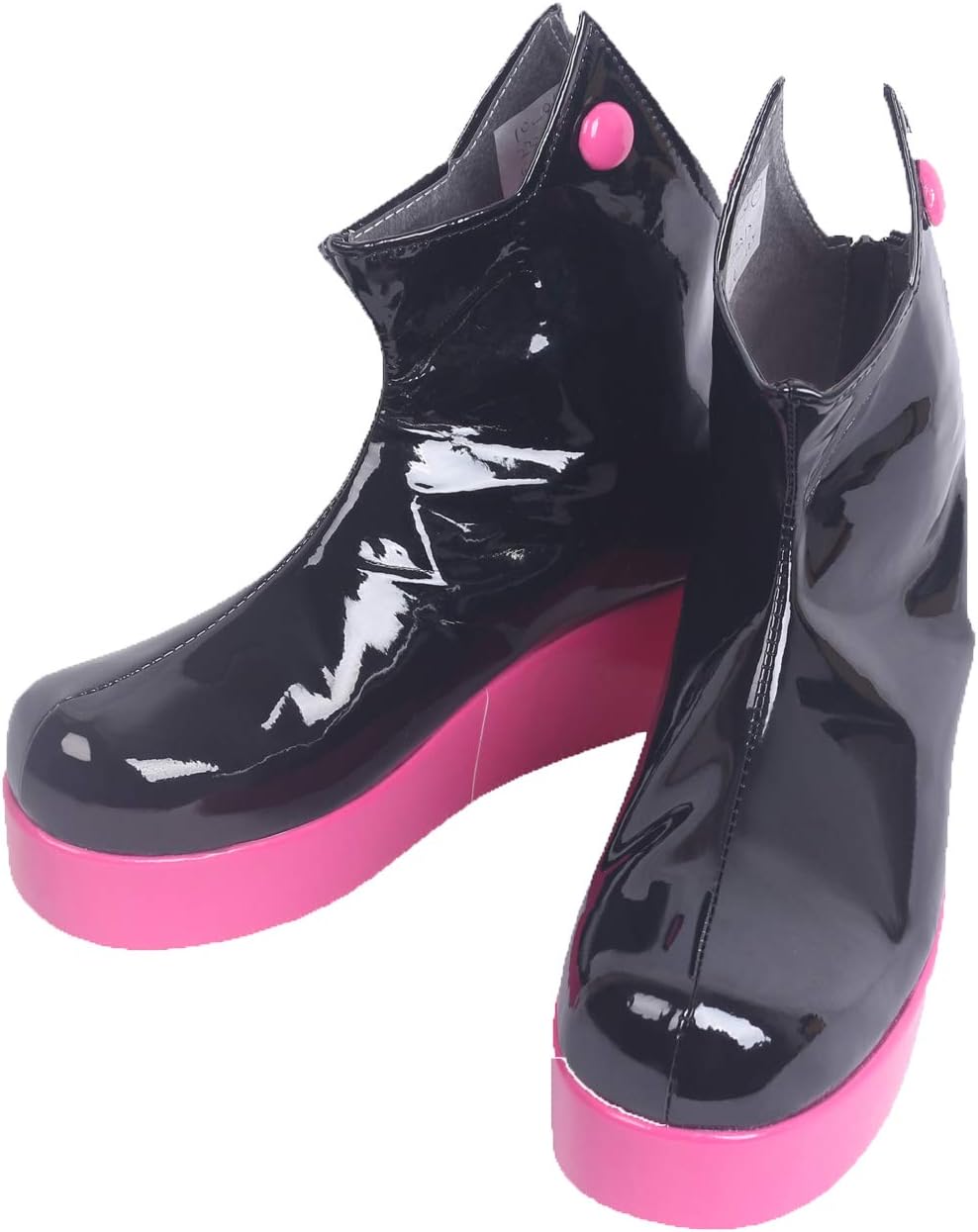 Black Shoes with Pink Soles Cosplay Platform Ankle Boots S008