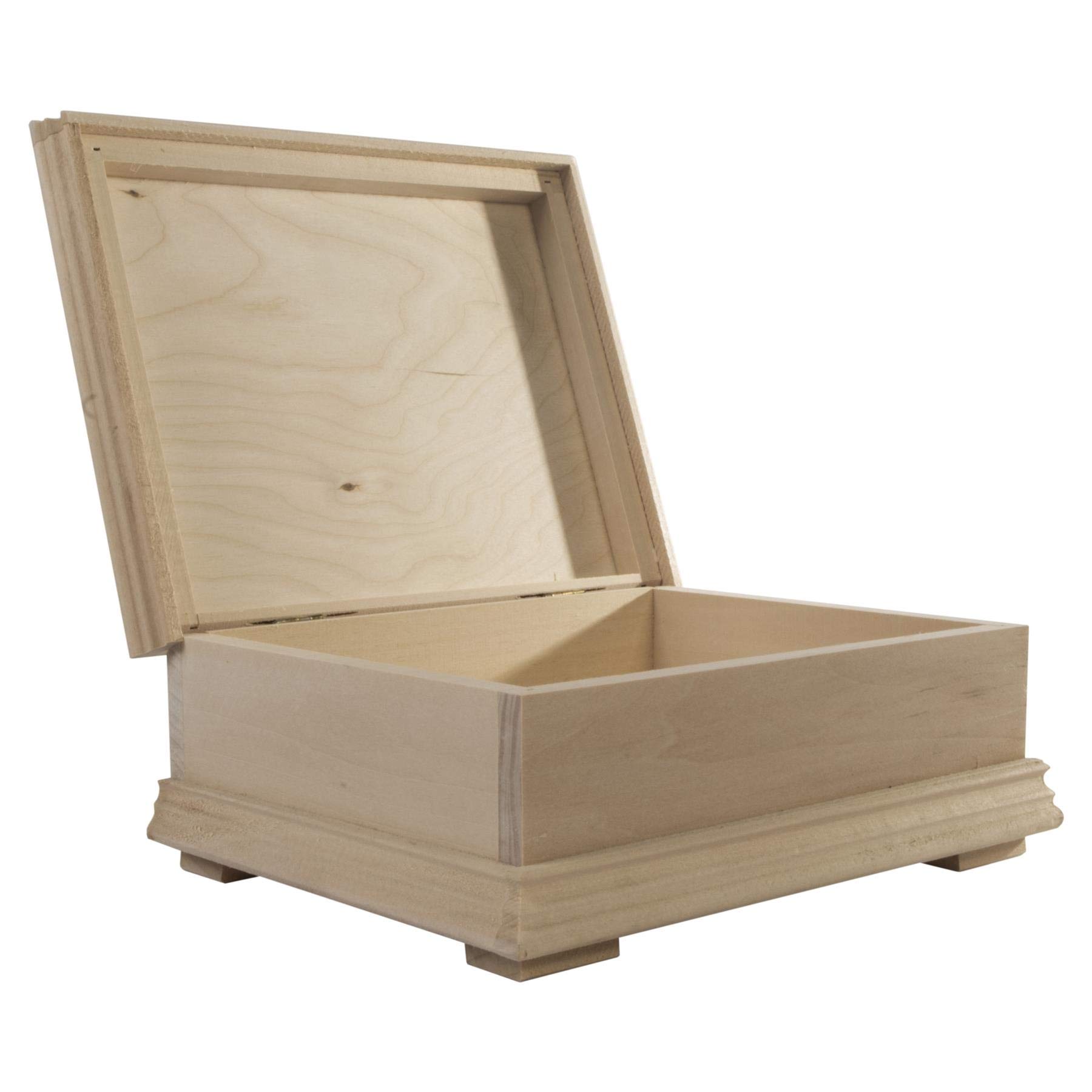 Woodeedoo Decorative Unfinished Wooden Trinket Box Vintage Classic Style Keepsake Memorabilia Treasure Case 22X17.5X8Cm from B&Q
