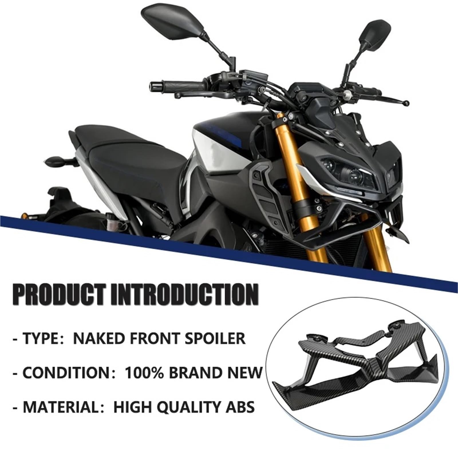 Front Bumper Splitter dachowy Pasuje do motocykla Yamaha MT-09 MT09 SP 2017-2020 Naked Frontal Spoilers Winglet Aerodynamic Wing Front Spoiler Kit
