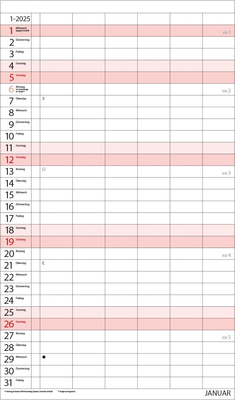 Agenda familiar XL 2025: calendario familiar con 6 columnas anchas. Temporizador familiar de alta calidad con fechas de vacaciones, columna adicional, vista previa hasta marzo de 2026 e información