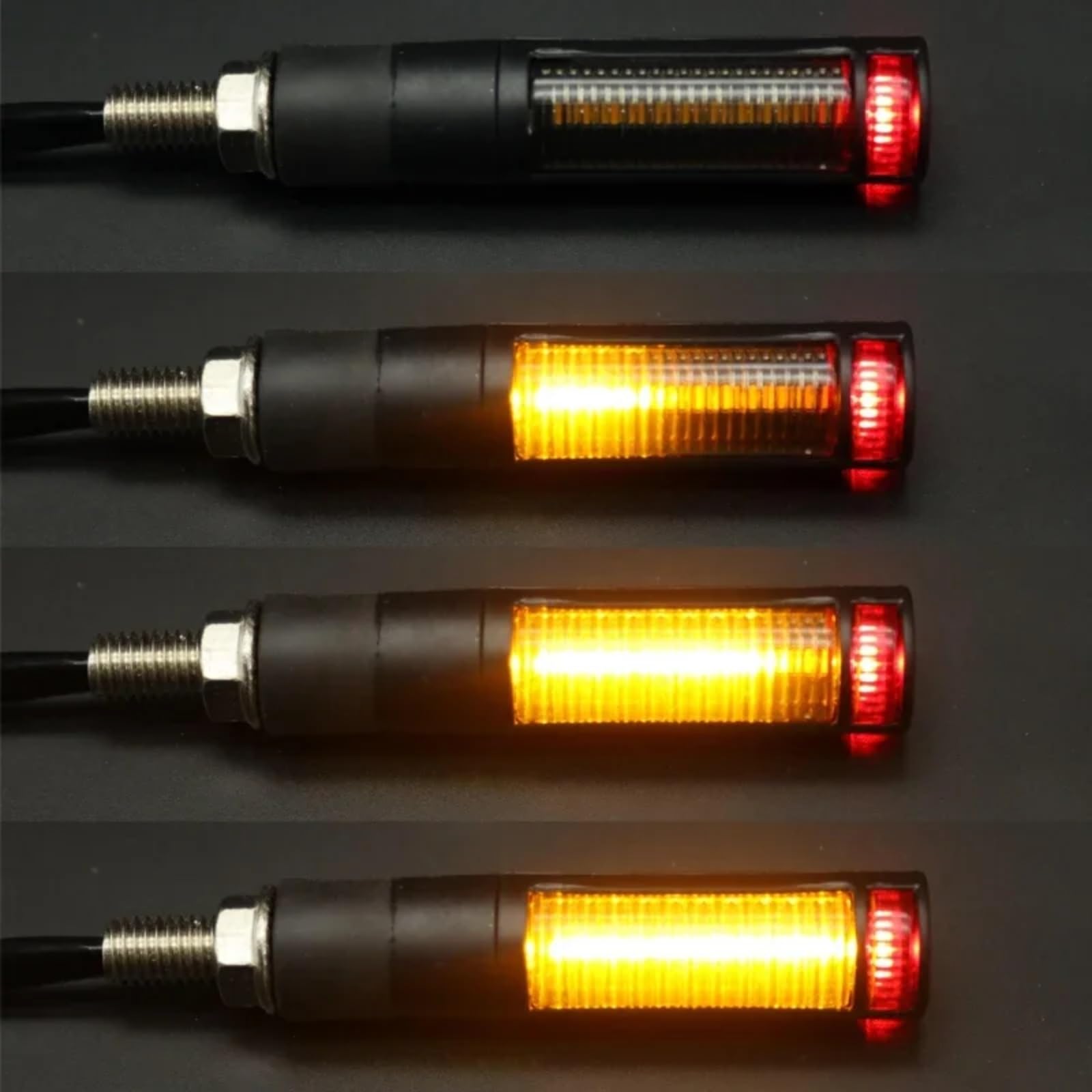 Indicatori Di Direzione Universali Per Motociclette 12V M10 Indicatori Luminosi Lampeggiatore Ambra Lampada Lampeggiante Lampade Dei Freni Che Scorrono(White,2pcs)