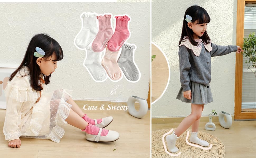 Miniatura 2 de Calcetines de encaje con volantes vintage para niñas pequeñas, calcetines de tobillo para niñas