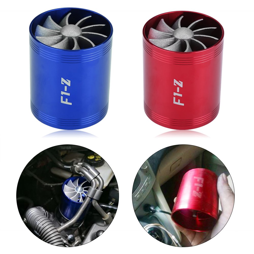 Turbo à Double Turbine Pour Admission D'air Voiture - Ventilateur économie Carburant, Rouge, Diamètre 6 Cm, Style Snorkel
