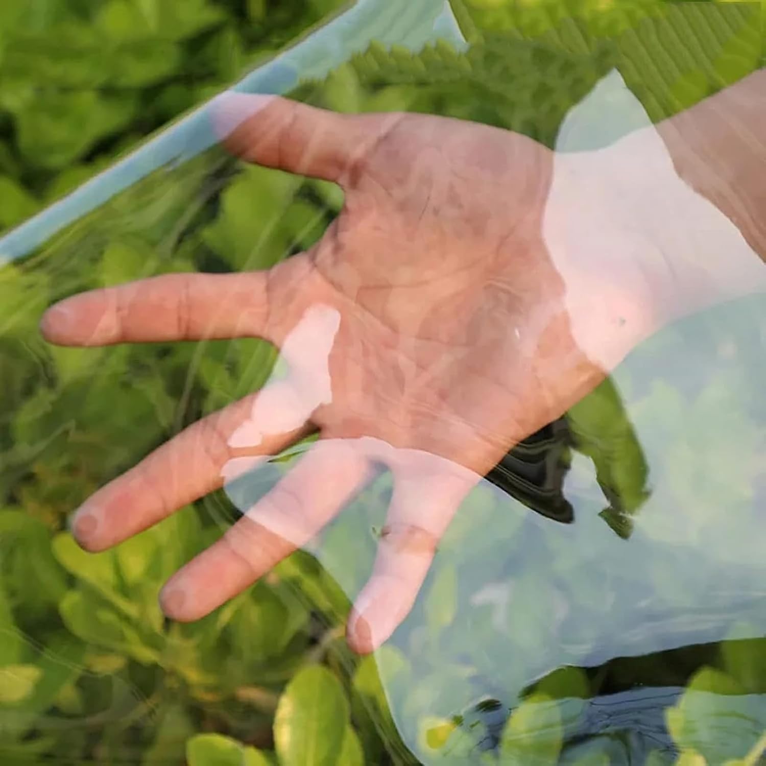 PVC Plane Transparent mit Ösen 3x3 m, Durchsichtig Wasserdicht Abdeckplane – PVC Regenschutz Windschutz Wetterfest Tarp für Balkon Terrasse Wintergarten Garten Außenbereich