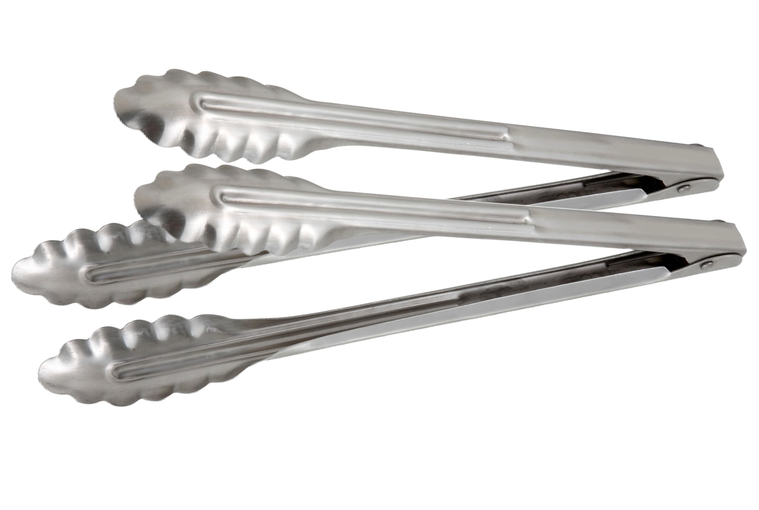 Fonteme 12-Inch High Heat Stainless Steel Utility Tongs, 2 Pack - Heavy Duty Serving Tongs for Kitchen, Buffet, Catering