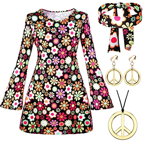 Johiux 4 Piece Hippie Costume Women's Set, 60s 70s Clothing Women, Costume...