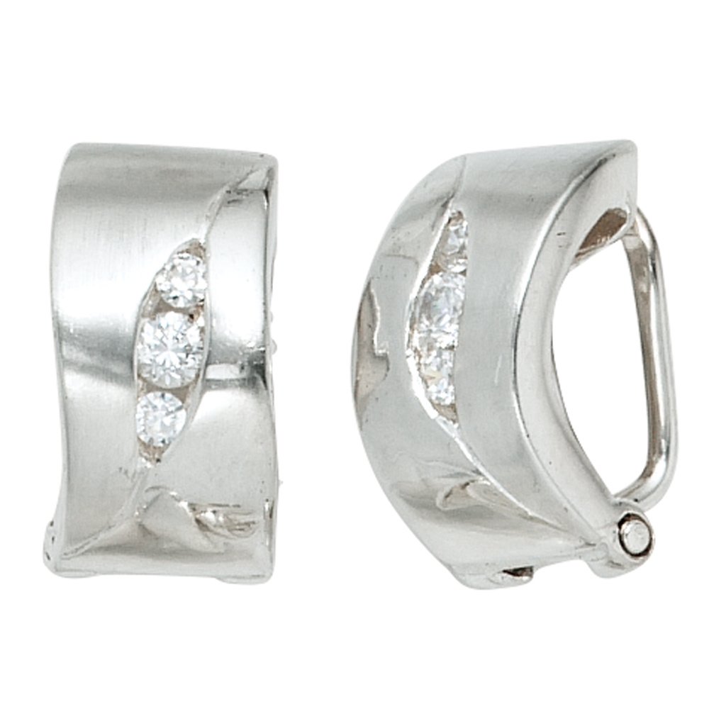 Jobo Damen-Ohrclips aus 925 Sterling Silber mit Zirkonia