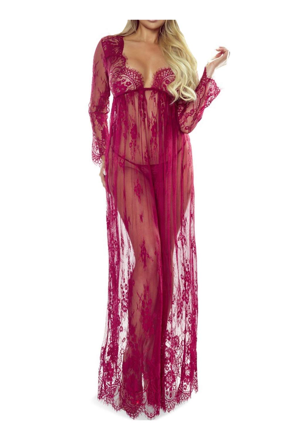 Provocative Damen Langes Chemise mit String M1013
