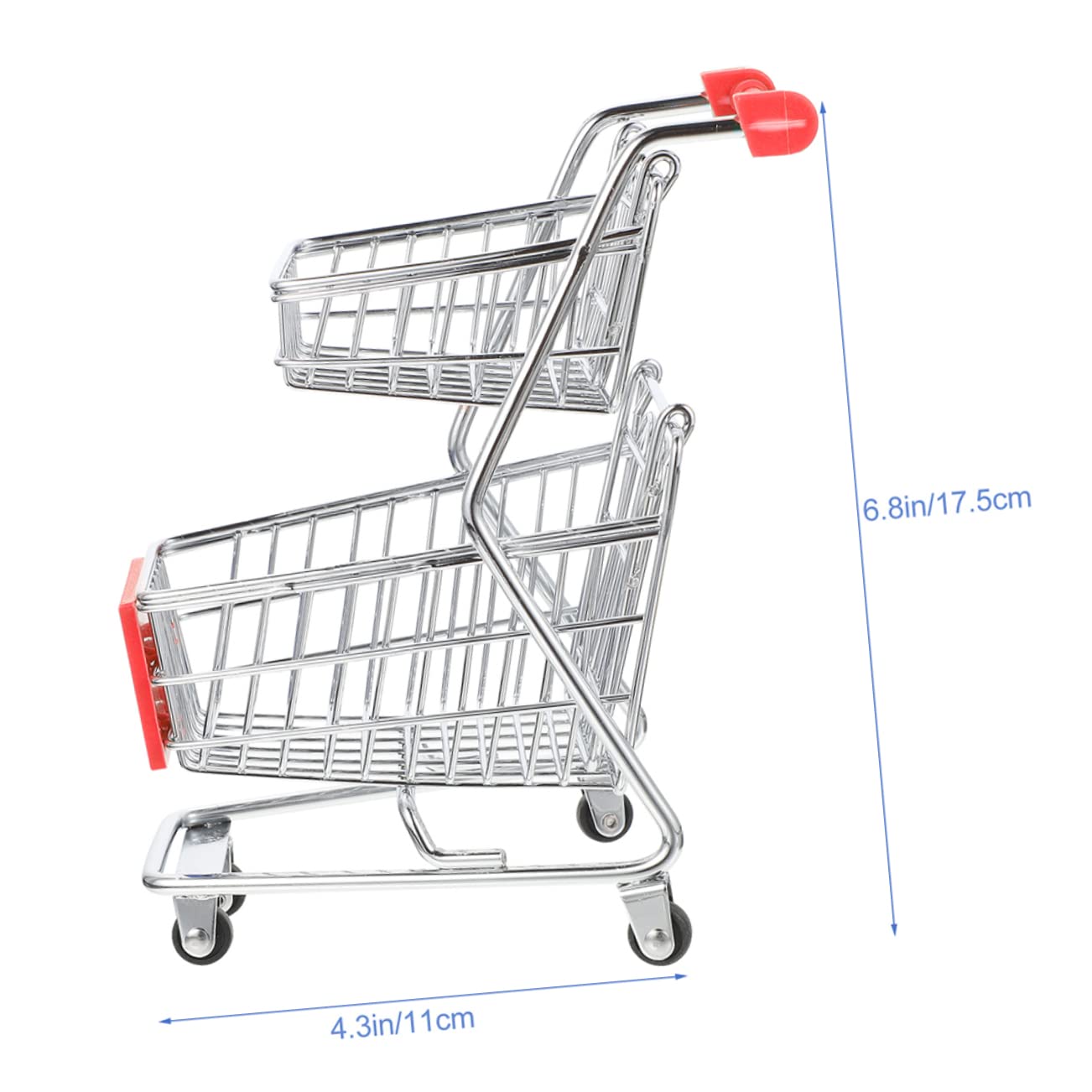 Toddmomy Mini Shopping Cart 2pcs Foldable Wagon Mini Cart for Boys and Girls Photo Prop Models