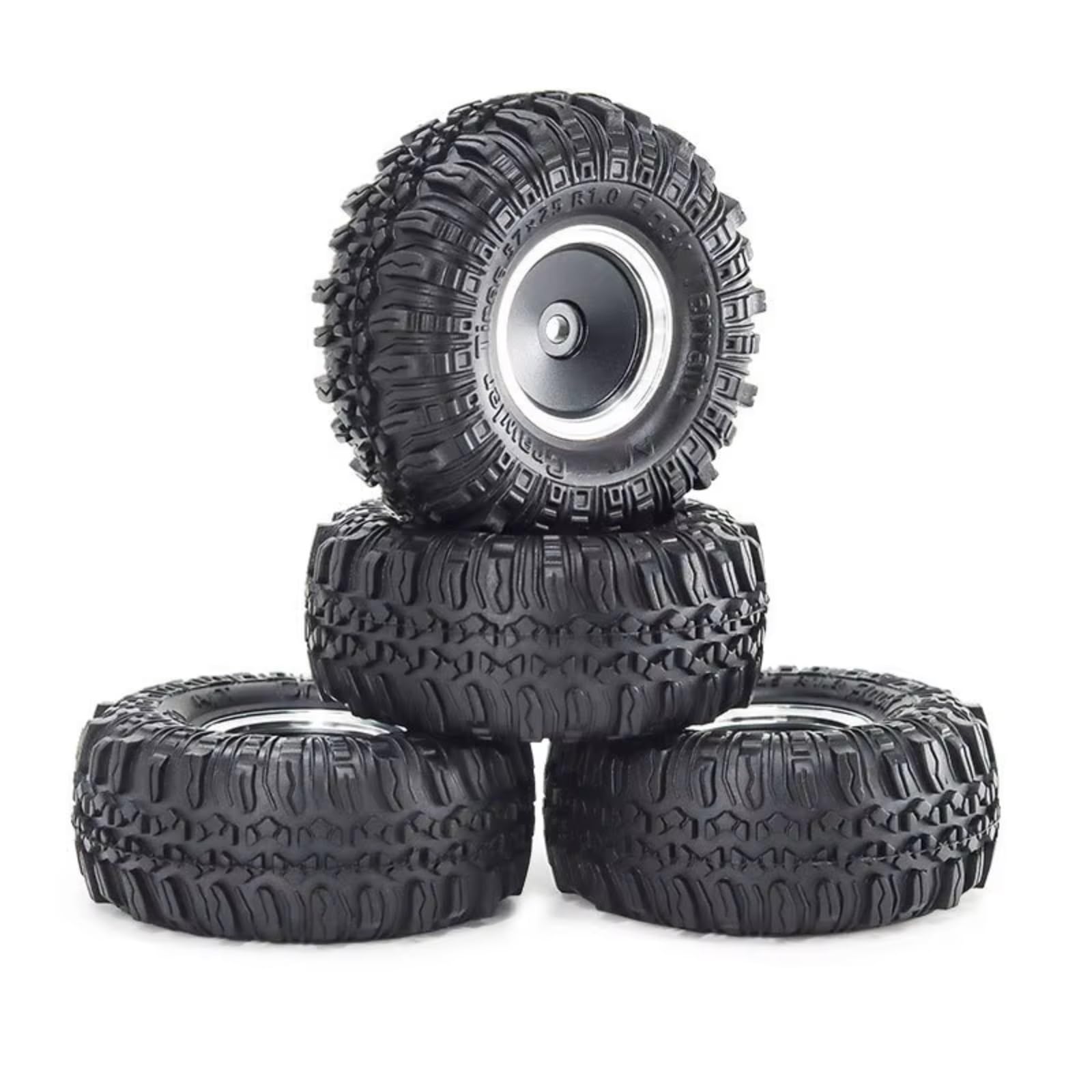 Modelos Repuesto RC para TRX4M para SCX24 para AX24 para FCX24 1/18 1/24 Juego De 4 Ruedas De Metal Beadlock De 55 Mm Y 1,0" Accesorios De Actualización para Coche RC Crawler