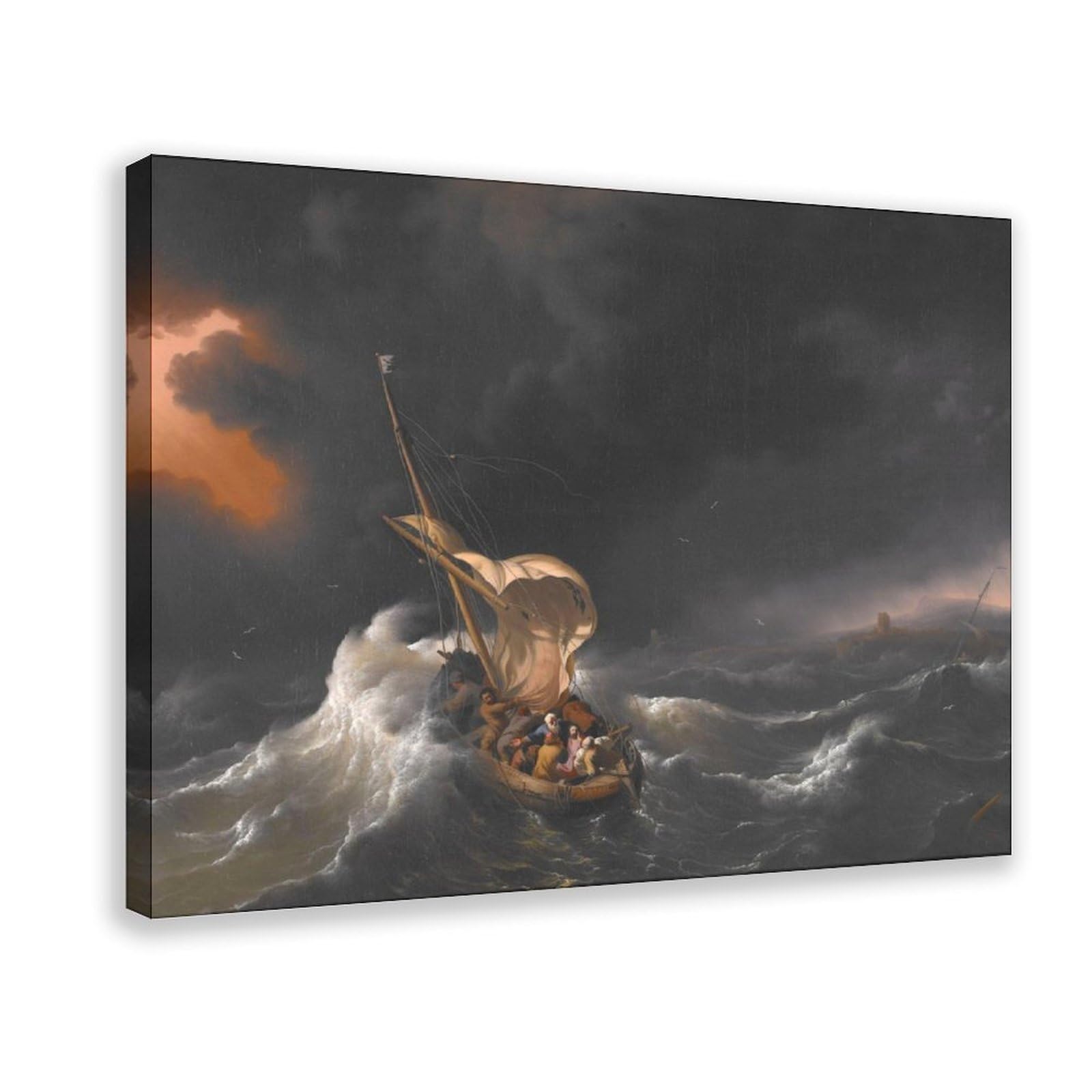 Toile le Christ dans la tempête par Ludolf Backhuysen en version grand cadre durable - 8