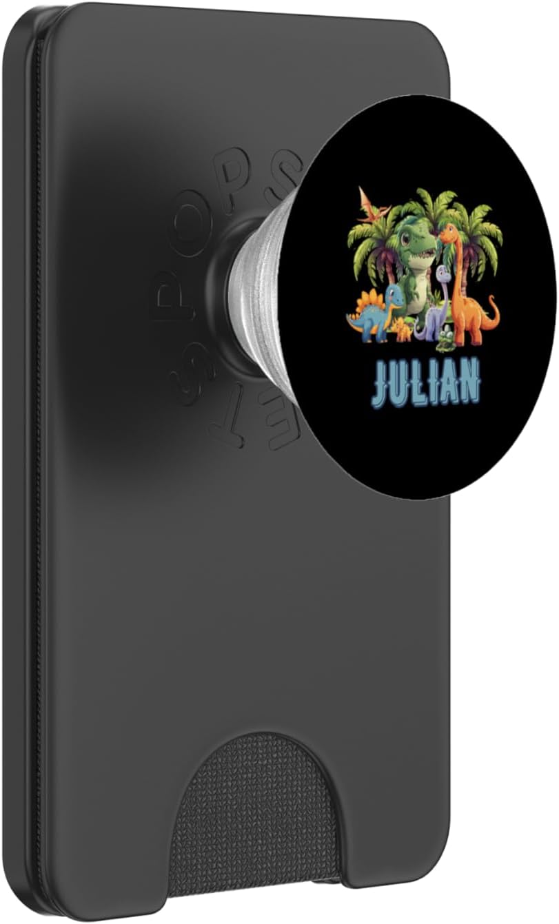 JULIAN Dinosaur Personalized Custom First Name Toddler Fun PopSockets PopWallet for MagSafe