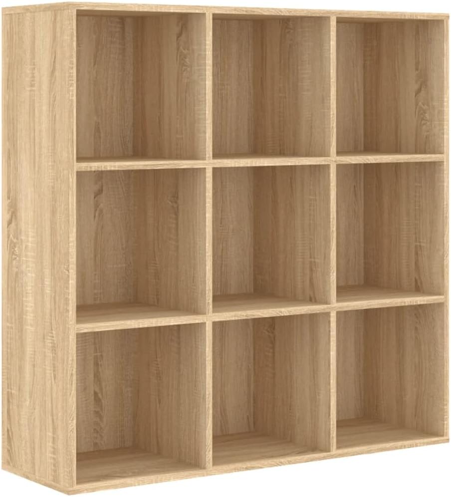 vidaXL Book Cabinet with Compartments Durable Home Office Furniture Bookcase Shelf Display Storage Rack Organiser Sonoma Oak Engineered Wood