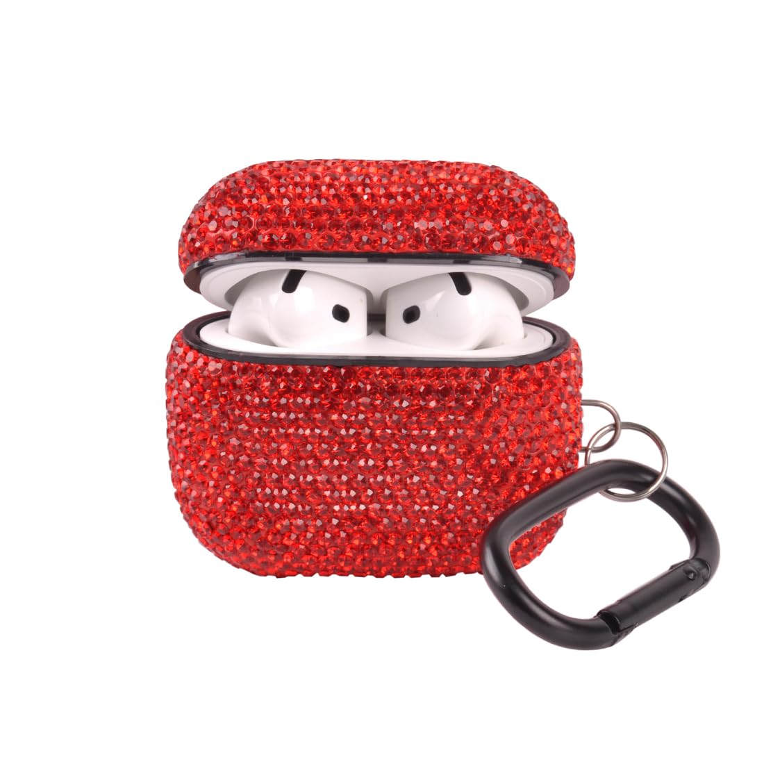 Sparkly Case Compatible with AirPods 4 Generation(2024) with Keychain,Shockproof Protective Premium Bling Rhinestone Cover Skin for AirPods 4 Charging