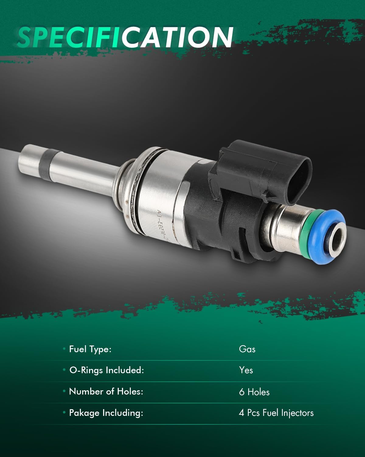 SCITOO 4Pcs 6 Holes Fuel Injector Fit for ford for Escape for 2017 2018 2019, for ford for Fusion for 2014 2015 2016 2017 2018 2019, FJ1235 DS7Z-9F593-DA DS7Z-9F593-A DS7Z-9F593-B DS7Z-9F593-D