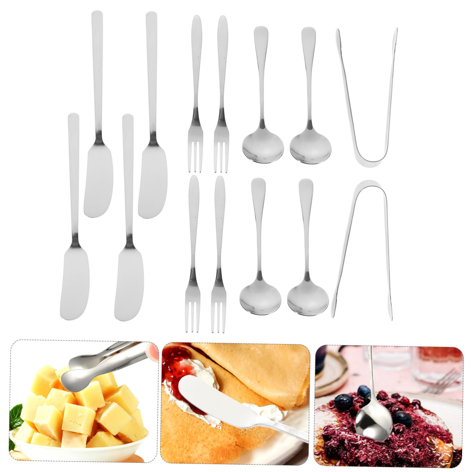 PRETYZOOM Stainless Steel Cheese Knife Set Charcuterie Serving Utensils Butter Knife Cheese Board Accessories