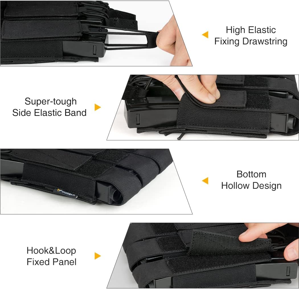 IDOGEAR Triple Mag Pouches Tactical Magazine Pouch Molle Open Top Kriss Mag Pouch for MP5 Magazines