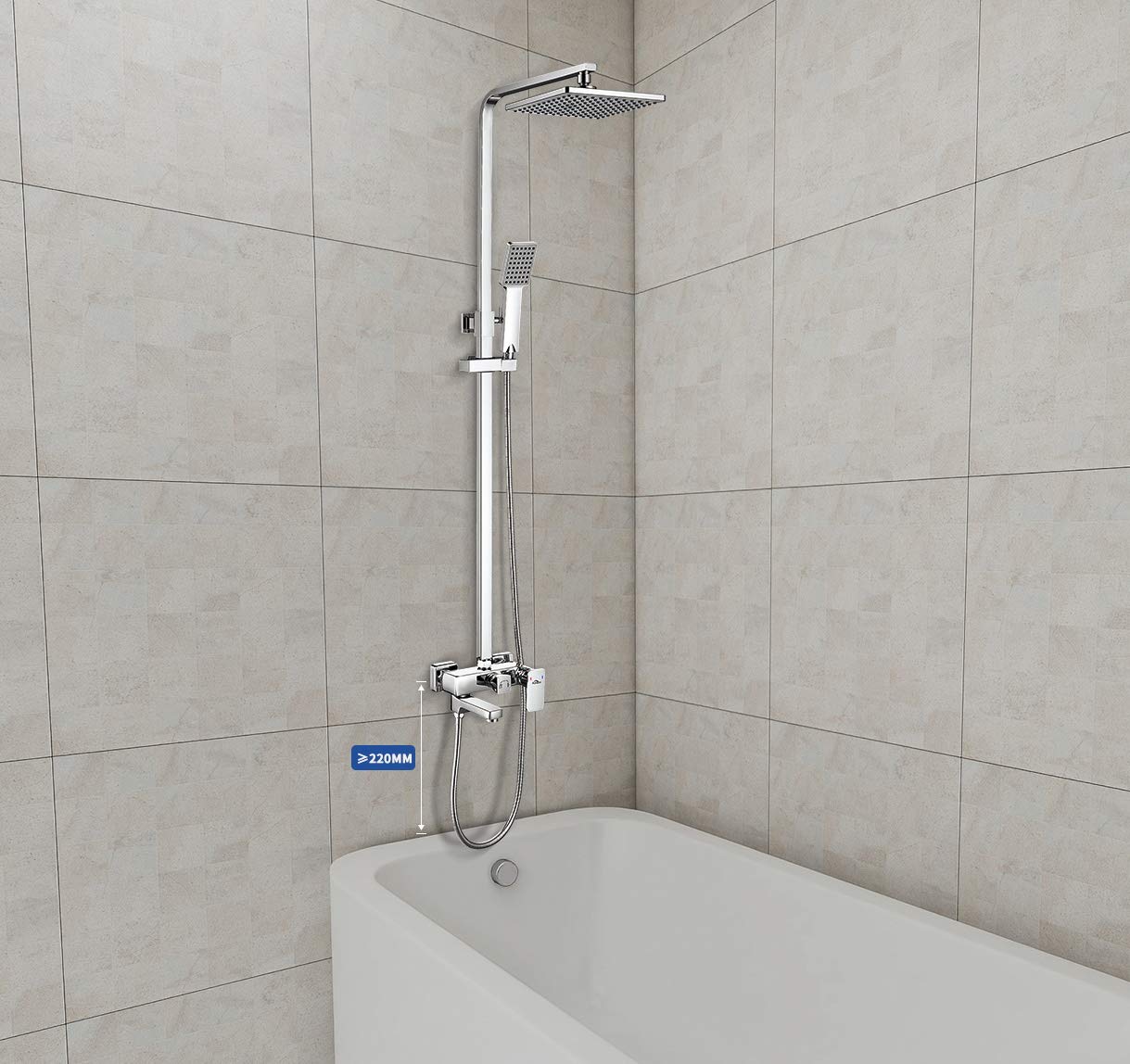 Auralum® Complete Shower Rail Set / Shower Column System with