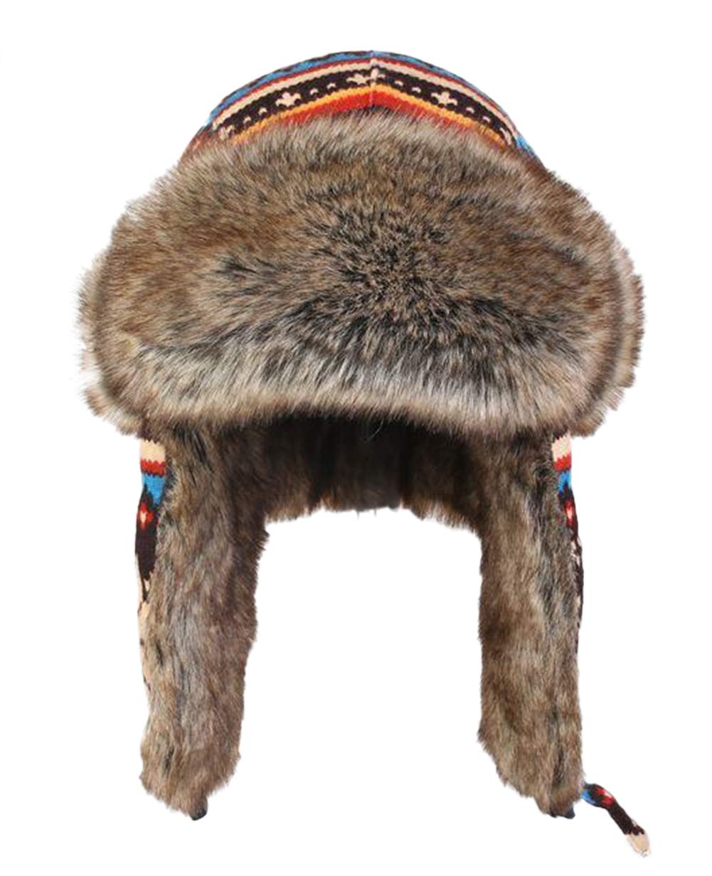 Insun Czapka zimowa, czapka lotnicza, dziergana czapka pilotka, Uschanka, rosyjska czapka nauszniki dla dorosłych i dzieci