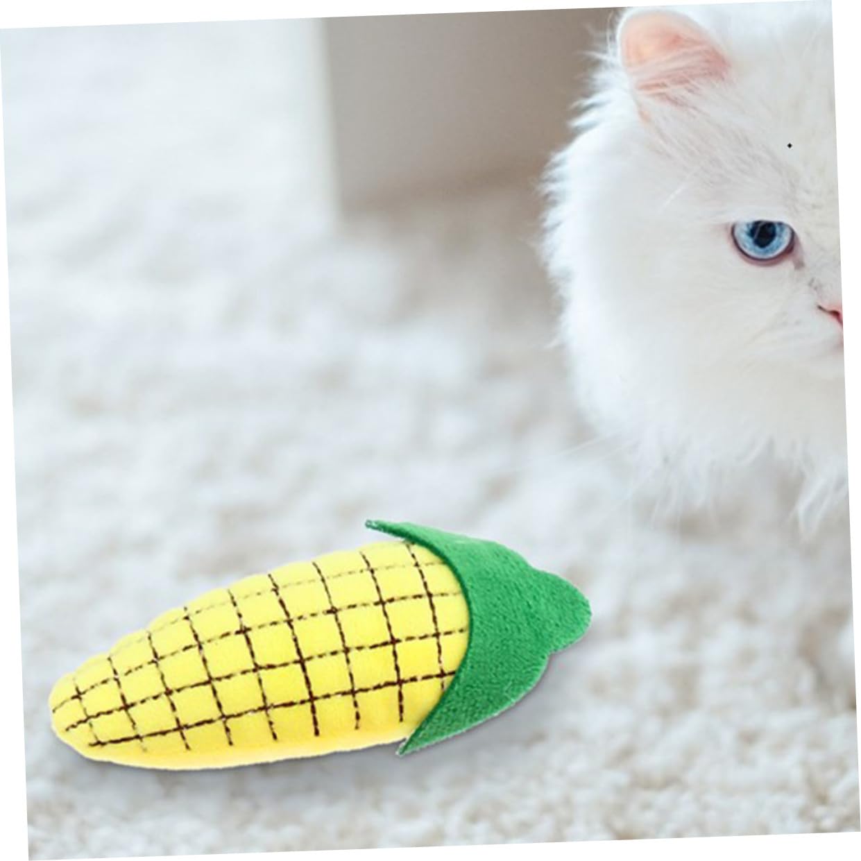 HANABASS 3pièces Jouet Herbe Chat pour Chat Peluche Anneau Dentition Jouet Masticable Herbe
