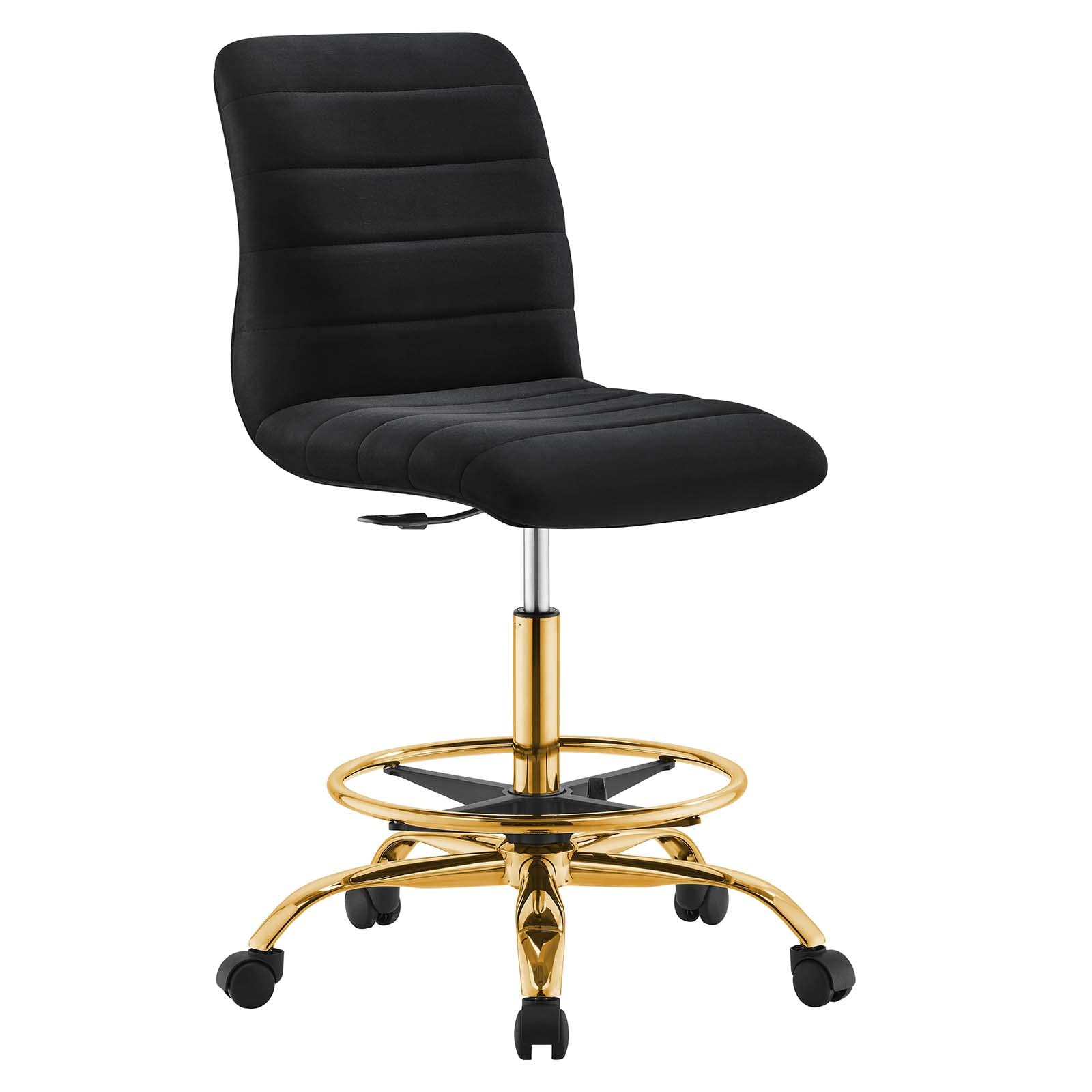 Amazon.com: Modway Ripple Armless Performance Velvet Drafting Chair in Gold  Black : Home & Kitchen