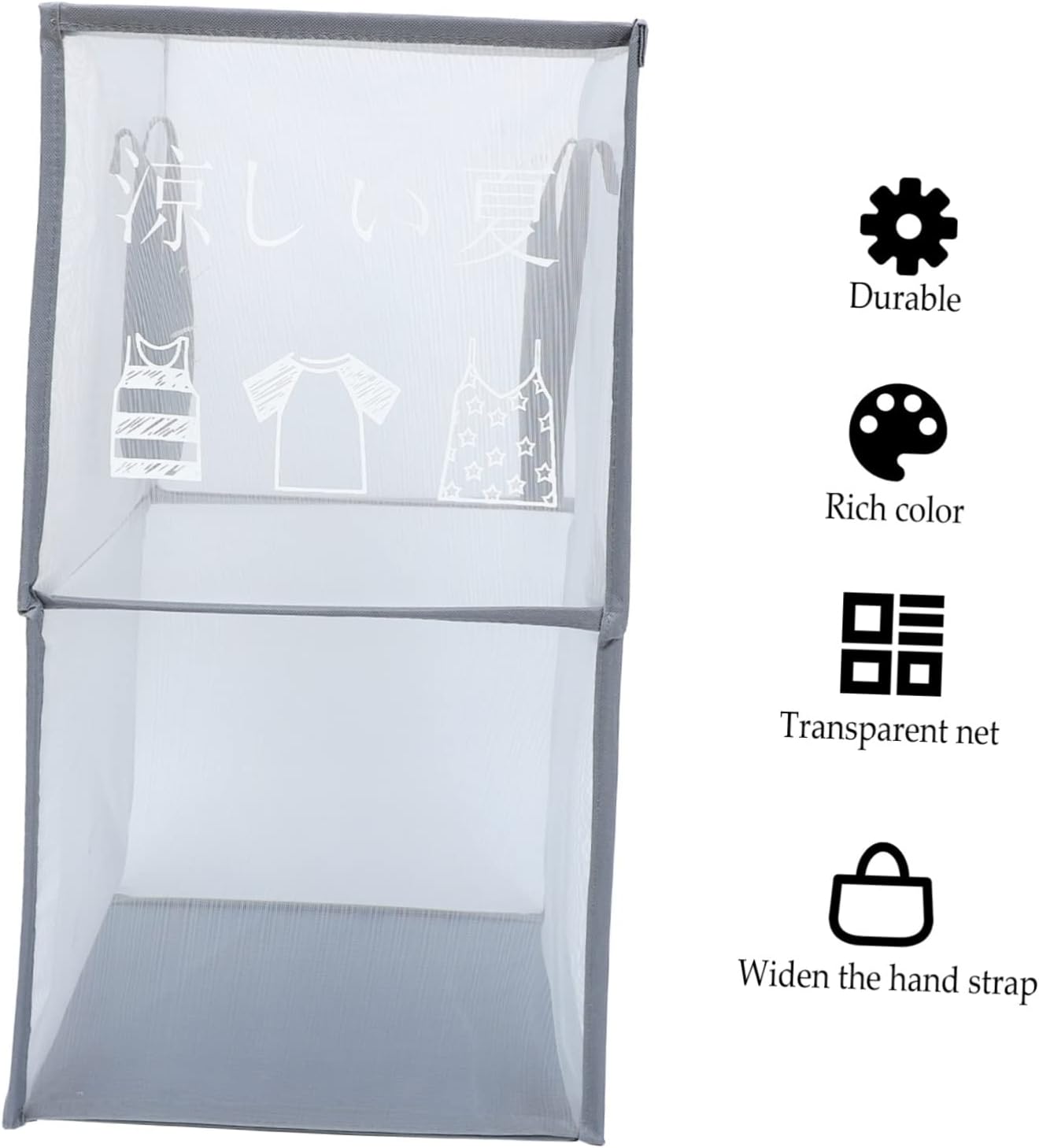 VICASKY Foldable Mesh Laundry Basket Breathable Storage Container with Handles for Small Apartments Nursery Collapsible Hamper for Clothes and Lightweight Airflow Design Space Saving