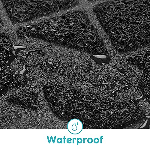 Image of Conlun PVC Cat Litter Mat 24 inch x 15 inch Inch Black, Non-Slip, Less Waste Cat Litter Box Mat, Soft on Kitty's Paws, Urine Waterproof