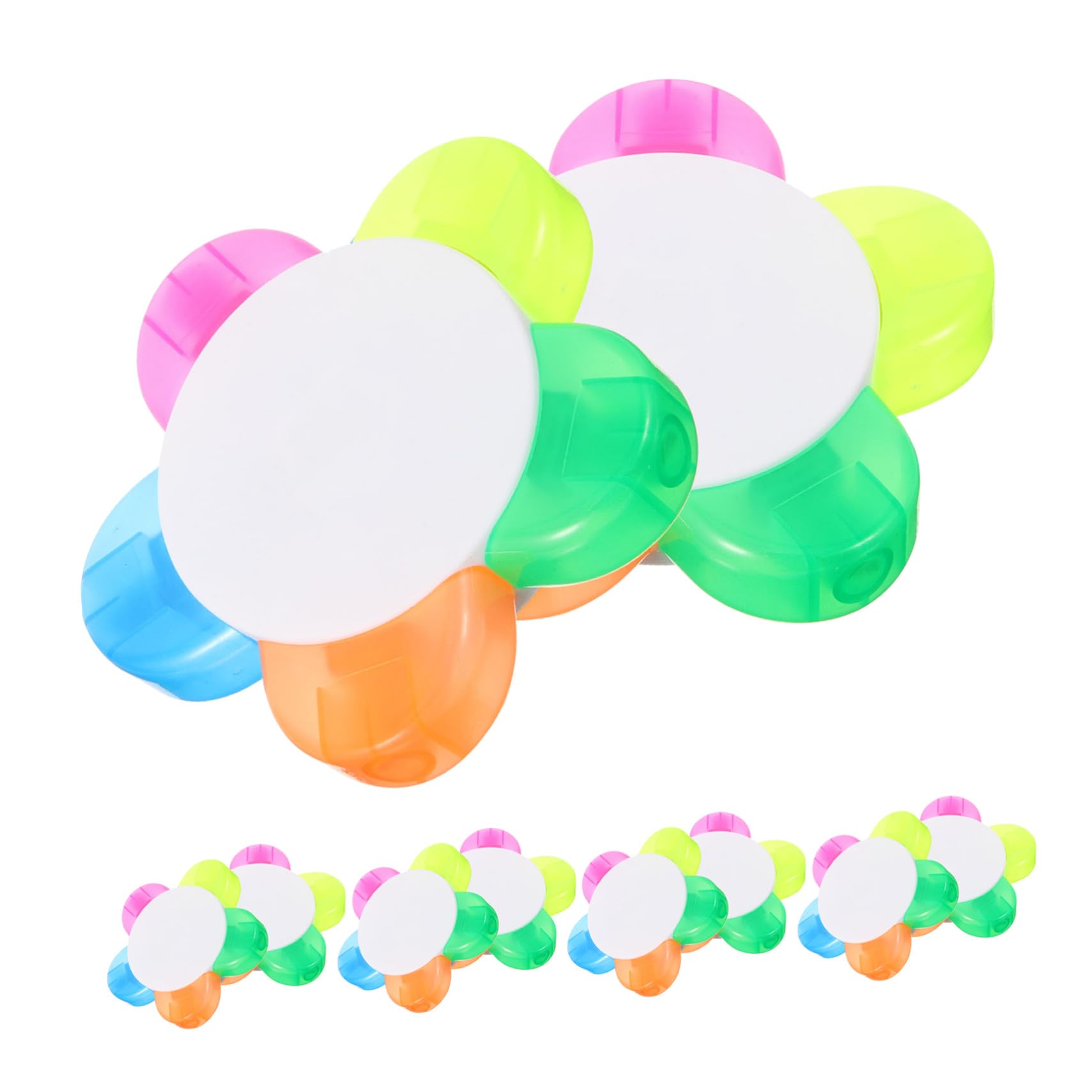 10pièces Surligneur Forme de Pétale à Couleurs Marqueurs Fluorescents Stylos pour Notes Étudiant et Fournitures Scolaires