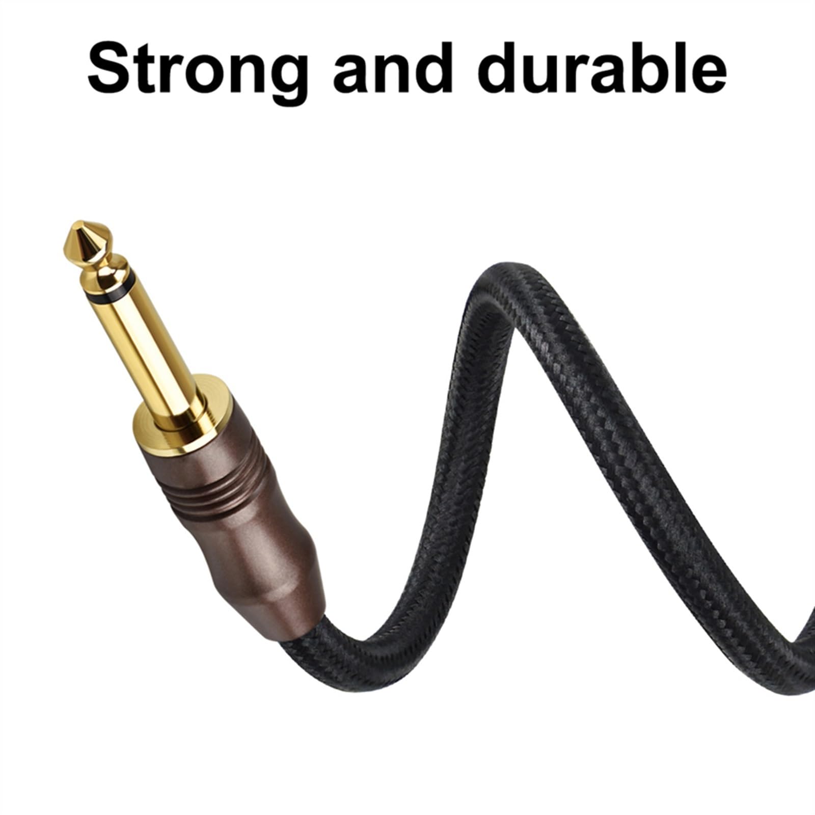 kabel audio do gitary 6.35mm Kabel Audio 1/4in Kabel Gitarowy Męski Na Męski 6.3 Kabel Przewód Gitarowy Do Gitary Elektrycznej (Color : 2m)