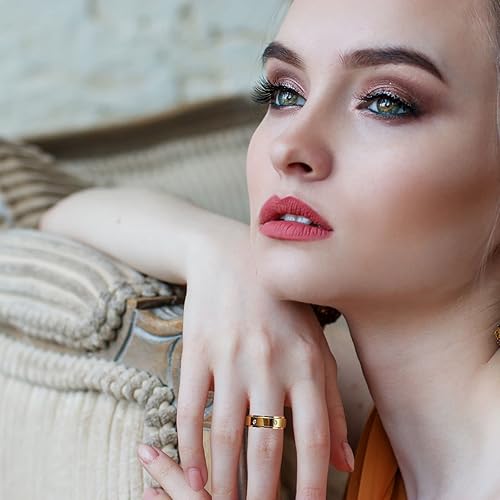 Miniatura 3 de fekang Anillos de ansiedad para mujeres, anillos giratorios para aliviar el estrés, anillos giratorios para adolescentes y niñas, 4 anillos de acero