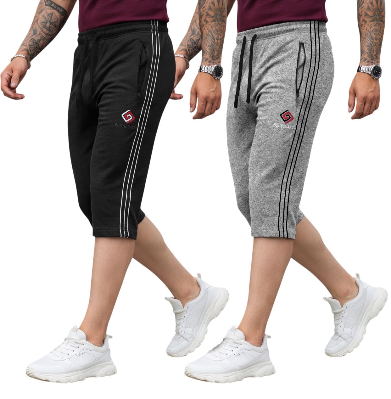 FEEL TRACK Men's Regular Fit Three Fourth Capri (Pack of 2)-picture-27