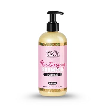 The Mane Attraction Moisturizing Shampoo for Curly, Coily & Natural Hair, Hydrating Sulfate-Free Cleanser for Dry or Damaged Hair, Silicone-Free, Lemongrass Scent, 12 oz