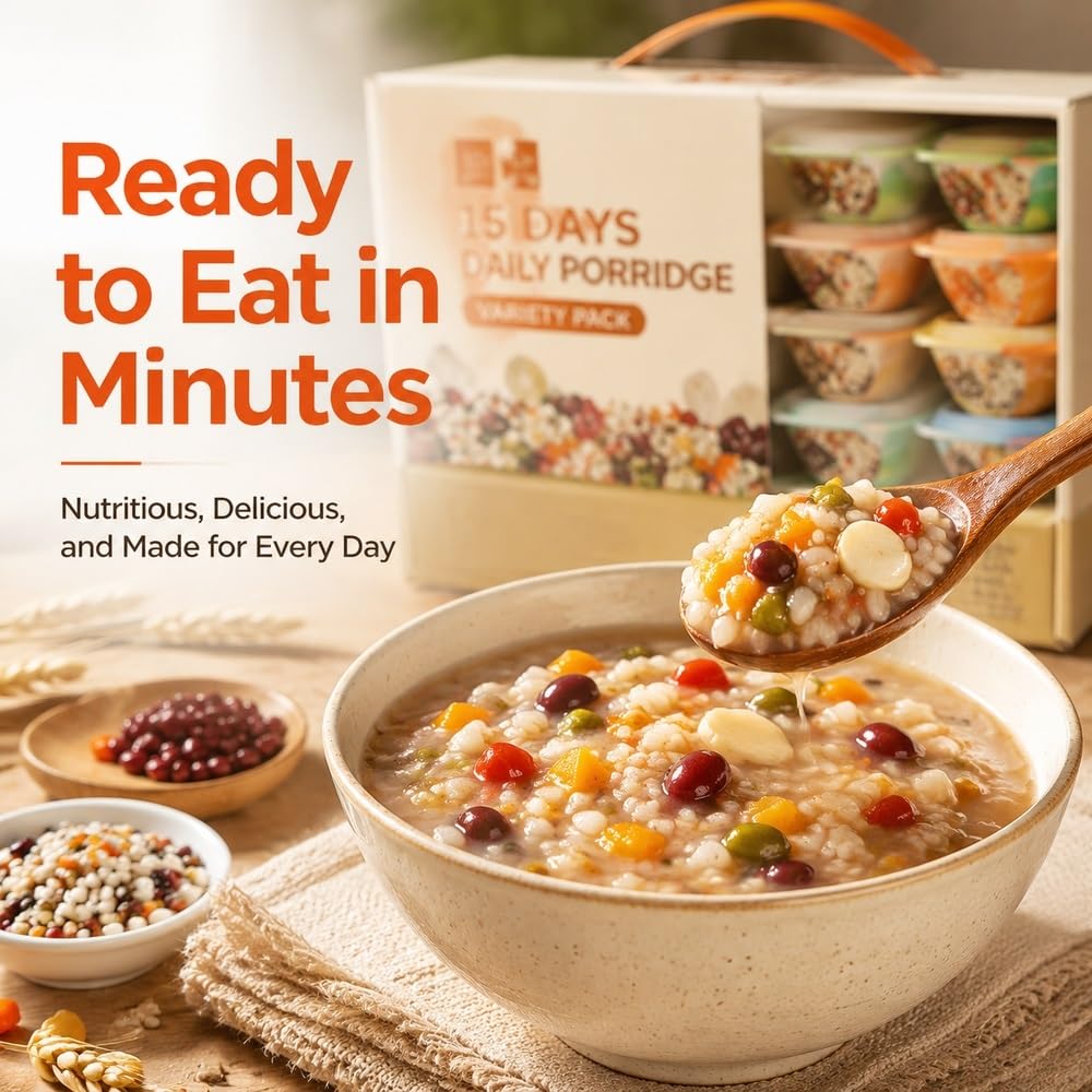 Set de regalo de gachas de cereales variadas for 15 días, 1500 g, mezcla de sopa de arroz natural de varios tipos