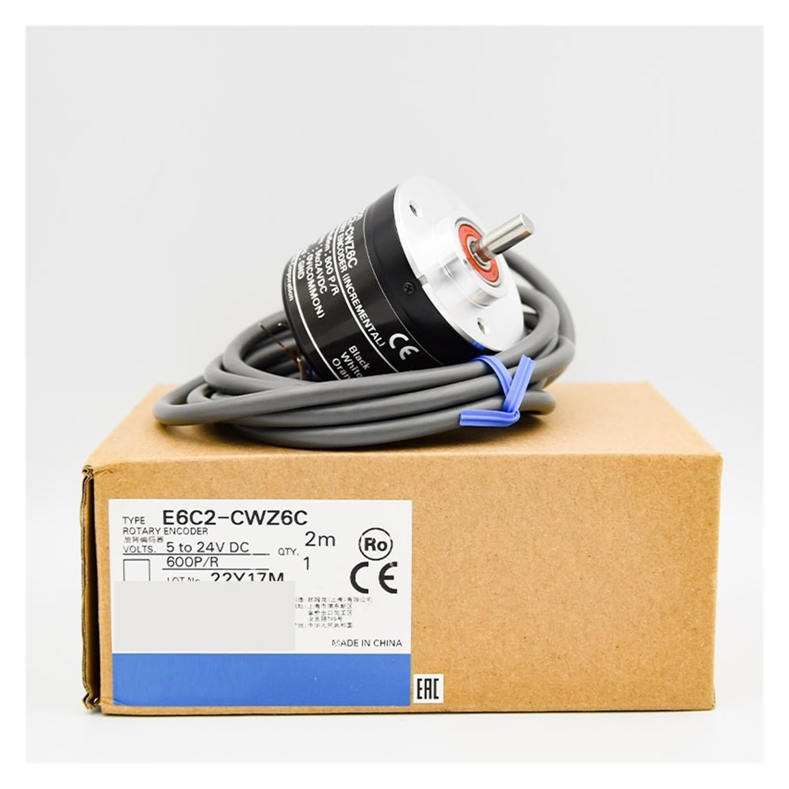 Encoder Rotatorio, E6C2-CWZ5GH-10PR 20 30 40 50 60 100 360 500 1024 1200 2500 3600 5000P/R Codificador Fotoeléctrico Codificador Incremental Giratorio Óptico(300PR)