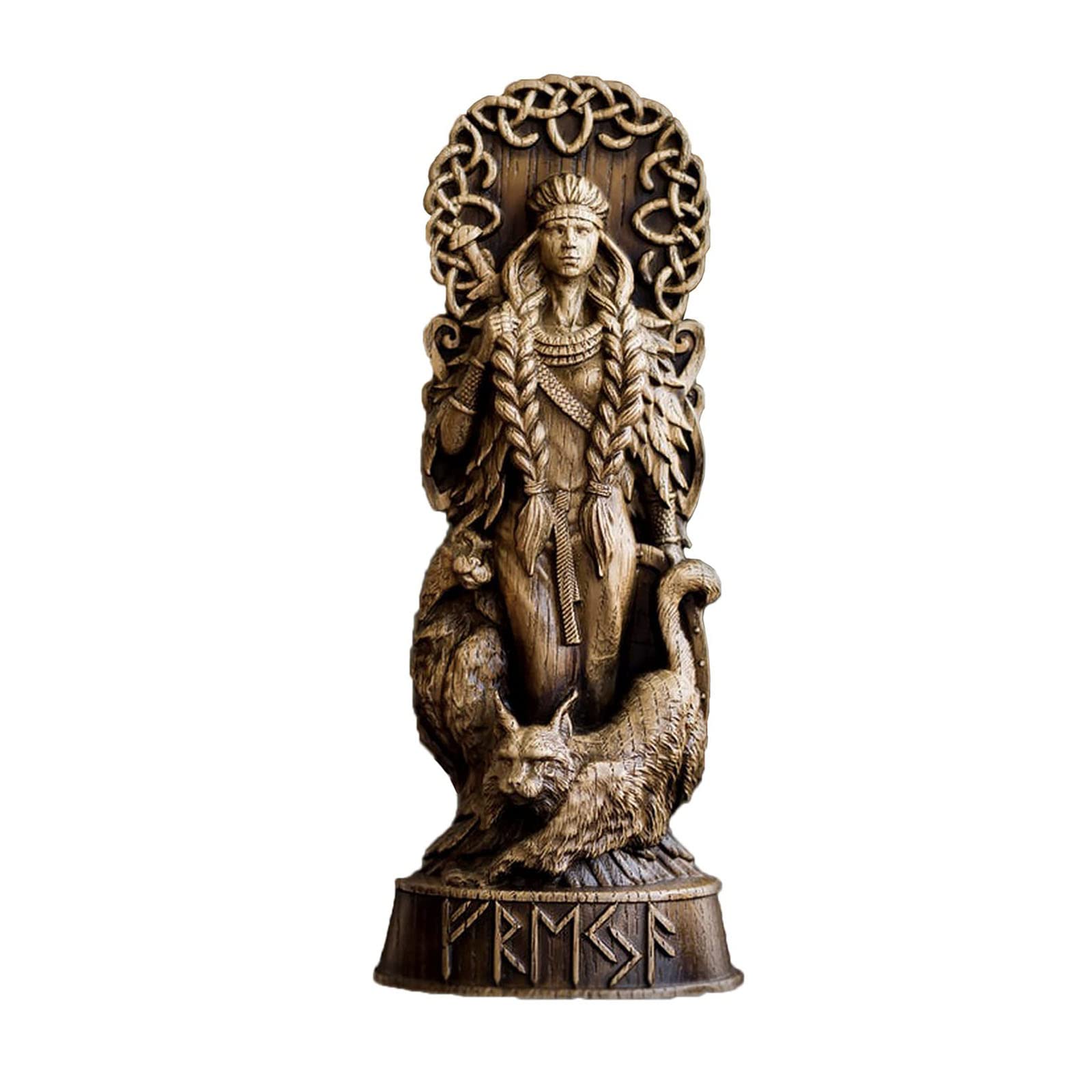 Limiao Bronze Freya Statue Norse God Goddess Statue For Altar Resin Nordic Gods Carving Pantheon For Home Collection Bookcase Orament,Freyja